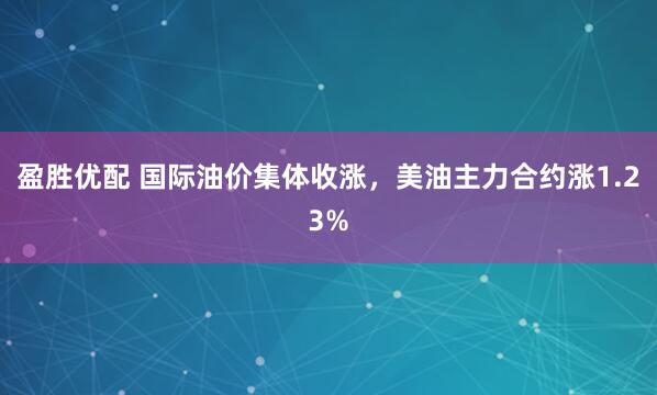 盈胜优配 国际油价集体收涨，美油主力合约涨1.23%